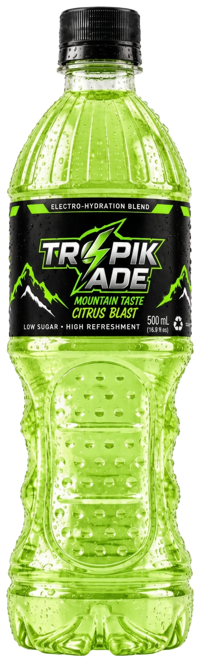Tropikade Citrus Blast 600 mL electrolyte hydration bottle